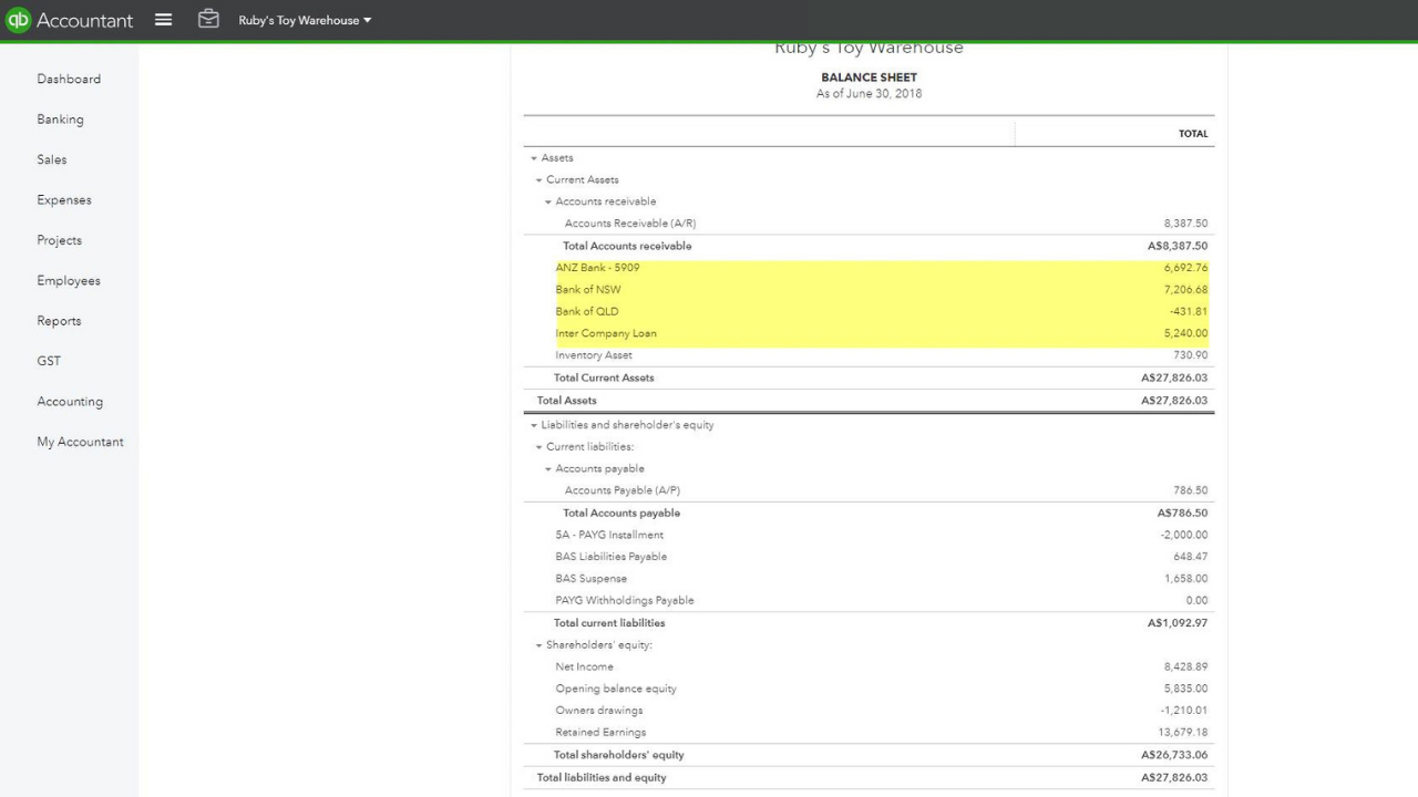QBO Balance Sheet Screenshot QBO Balance Sheet Screenshot